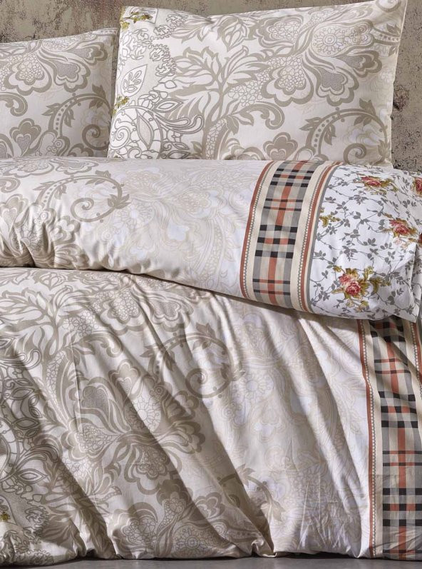 Toprak Ev Elegant %100 Pamuk Çiçekli Çift Kişilik Nevresim Takımı - 11130 - 4