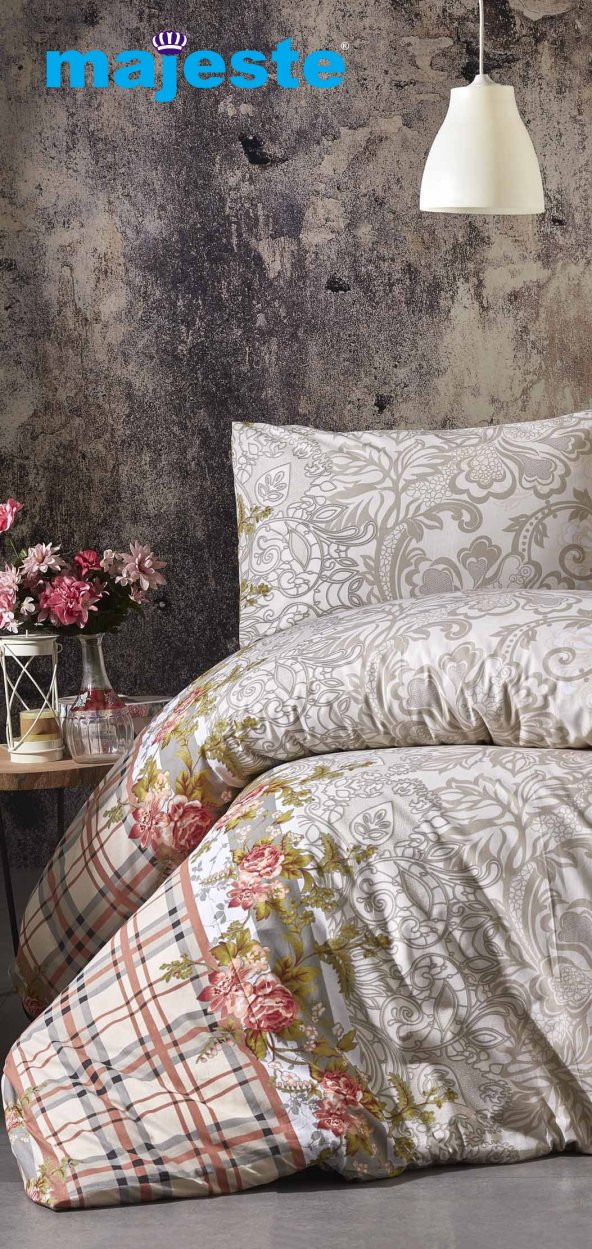 Toprak Ev Elegant %100 Pamuk Çiçekli Çift Kişilik Nevresim Takımı - 11130 - 7