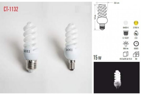 CT 1132 B- Cata 8 W W Tasarruflu Ampul Beyaz Işık E27 Duy - 3