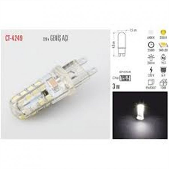 CT 4249 Cata 3 w Led Kapsül Ampul 220V Beyaz Işık 6400kG-9 Duy - 3