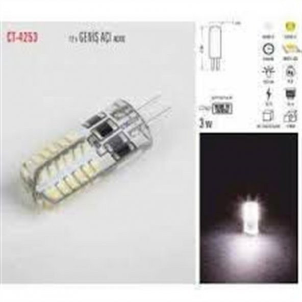CT 4253 Cata 2 w Led Kapsül Ampul 12V Beyaz Işık 6400k G-4 Duy - 3