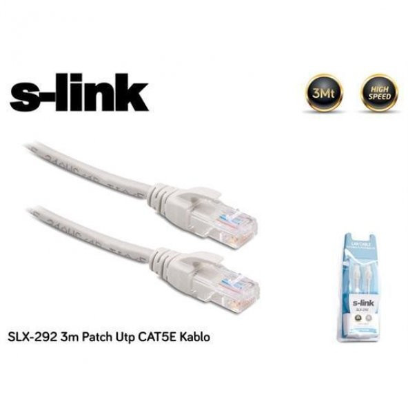 S-Link Slx-292 3M Patch Utp Cat5e Kablo