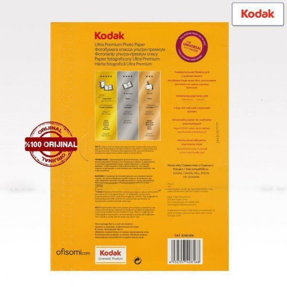 Kodak Ultra Premium Satin,Mat 13x18 260Gr/m² Fotoğraf Kağıdı 100 Yaprak - 2