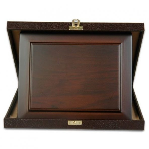 Deri Kutulu Ahşap Plaket 20x25 Yatay - 2