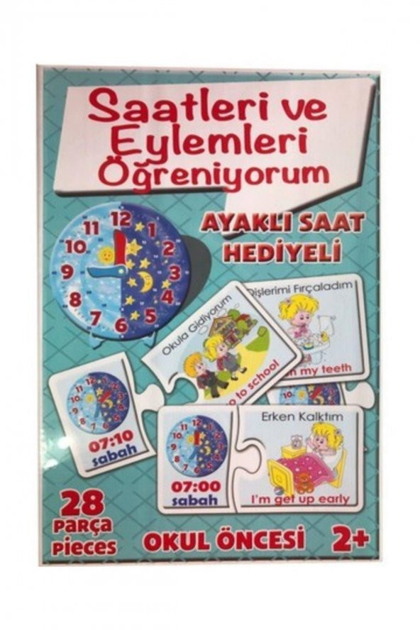 Saatleri Ve Eylemleri Öğreniyorum 28 Parça Puzzle