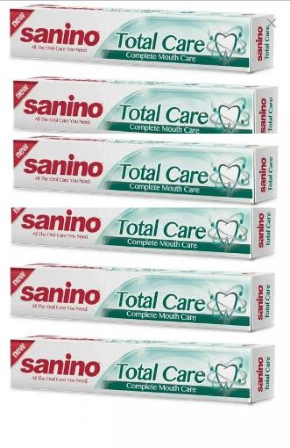Sanino Komple Bakım Total Care Diş Macunu 100ml x 6 Adet