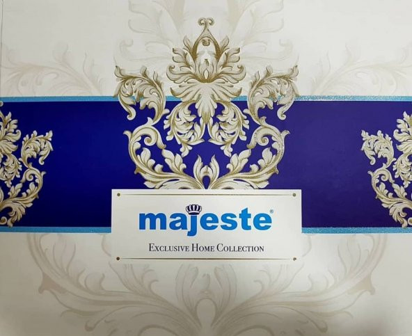 Majeste Exclusive %100 Doğal Pamuk Ranforce Kalpli Desen Nevresim Takımı Çift Kişilik-Love You Mavi - 6