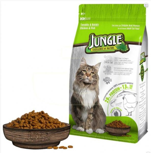 Jungle Tavuklu Balıklı Kedi Maması 1,5 kg