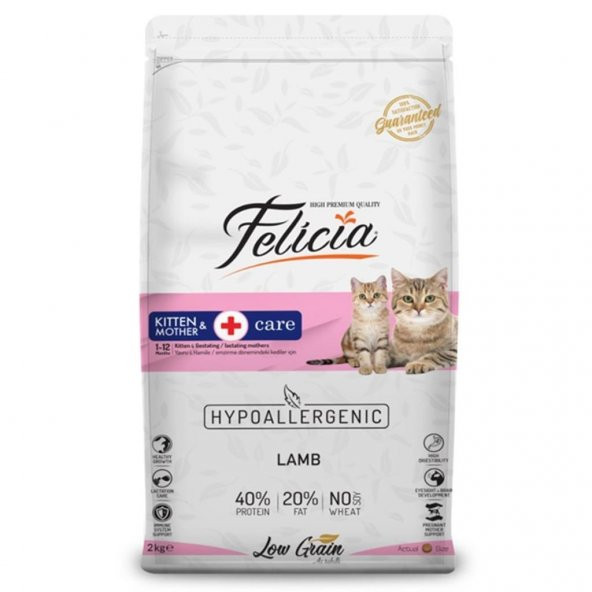 Felicia Düşük Tahıllı Kitten Kuzu Etli Yavru Kedi Maması 2 Kg