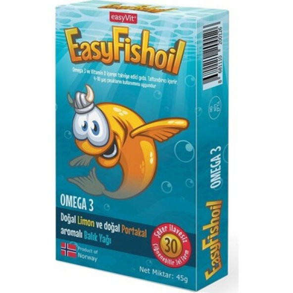 Easyvit Easy Fishoil Omega 3 Balık Yağı Çiğnenebilir 30 Tab.