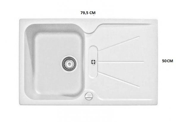 TEKA CARA 45 BTG  BEYAZ GRANİT EVYE SAĞ SOL KULLANILABİLİR - 2