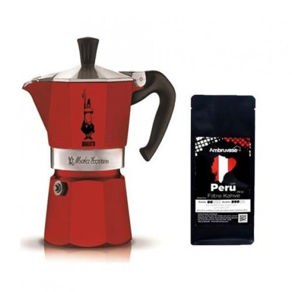 Bialetti Moka Pot 3 Cup & Ambruvase Peru GR1 Filtre Kahve Hediyeli !