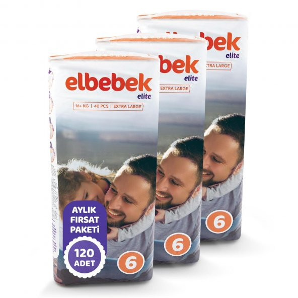 ELBEBEK ELİTE BEBEK BEZİ 6 NUMARA XLARGE 120 ADET - 2