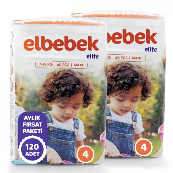 ELBEBEK ELİTE BEBEK BEZİ 4 NUMARA MAXİ 120 ADET - 2