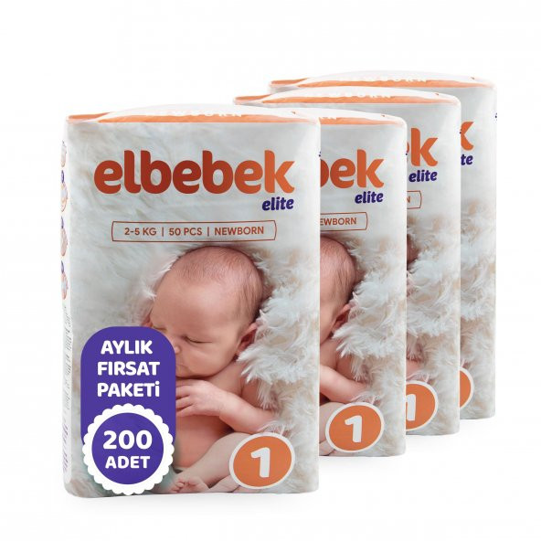ELBEBEK ELİTE BEBEK BEZİ 1 NUMARA YENİDOĞAN 200 ADET - 2