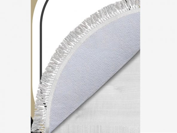 Oval Saçaklı 2li Banyo Paspas Takımı Serik Beyaz - 2