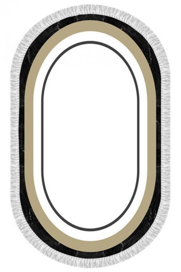 Oval Saçaklı 2li Banyo Paspas Takımı Serik Beyaz - 3