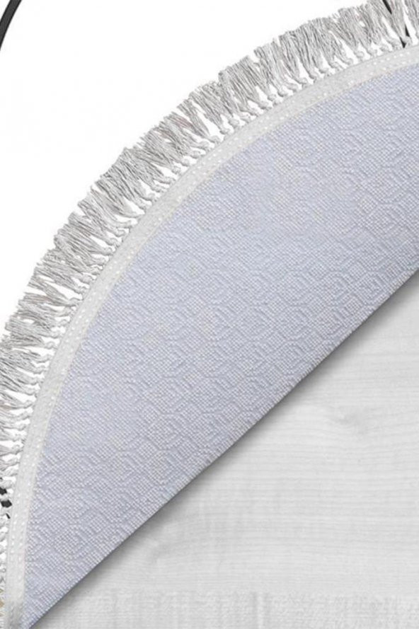 Oval Saçaklı 2li Banyo Paspas Takımı Serik Beyaz - 5