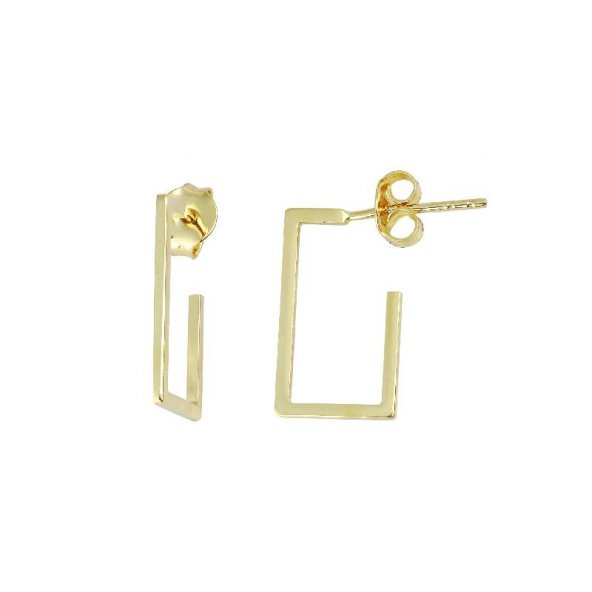 14 Ayar Altın Dikdörtgen Küpe ürün görseli