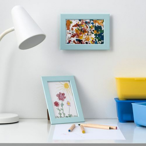 IKEA FISKBO 10X15 CM FOTOĞRAF RESİM ÇERÇEVESİ AÇIK MAVİ - DEKORATİF ÇERÇEVE - 2