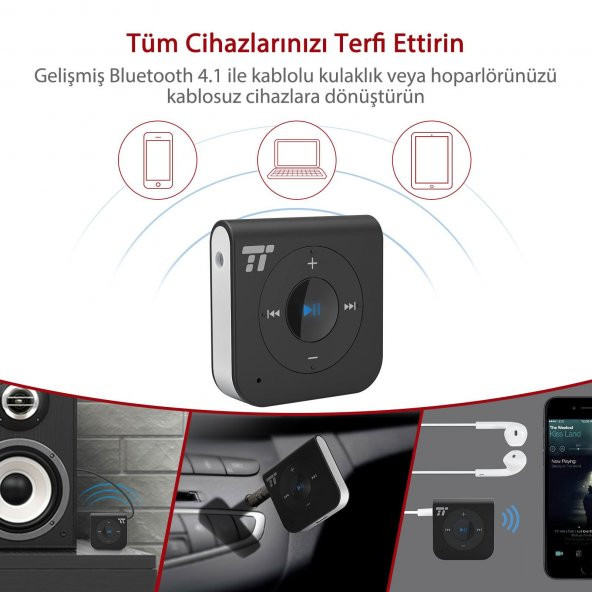 TAOTRONICS Bluetooth Alıcı 3.5 mm Stereo Çıkış ve Eller Serbest Arama 15 TT-BR06 - 3