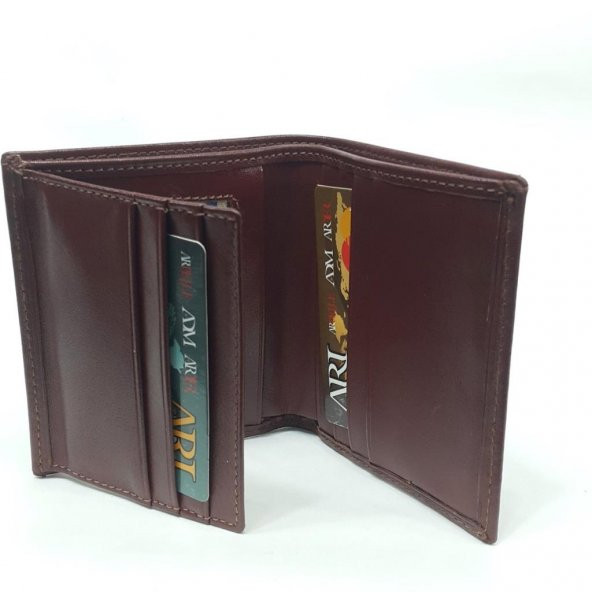 Siyah-Taba-Kahve Renkte Kartlık, Ehliyet Ve Kimlik Bölmeli Şeffaf Kimlik Bölmeli Deri Cüzdan - 2