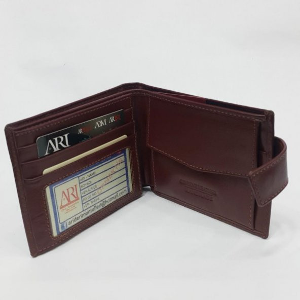 Siyah-Taba-Kahve Renkte Kartlık, Ehliyet Ve Kimlik Bölmeli Çıtçıtlı Model Deri Cüzdan - 3