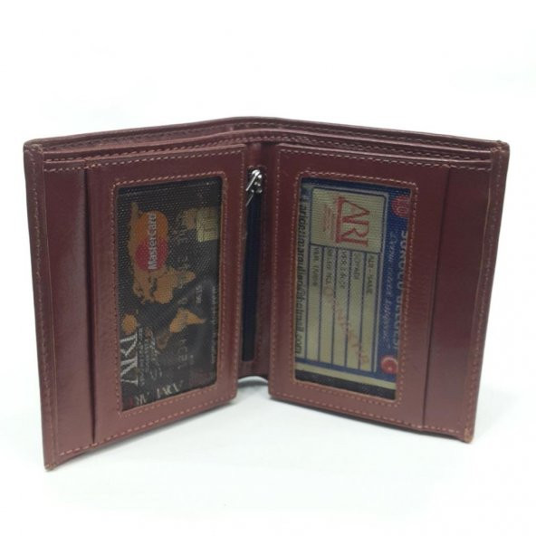 Siyah-Taba-Kahve Renkte Kartlık, Kimlik Ve Çift Şeffaf Bölmeli Deri Cüzdan - 2