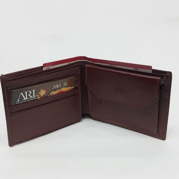 Siyah-Taba-Kahve Renkte Kartlık, Kimlik Ve Bozuk Para Bölmeli Deri Cüzdan - 2