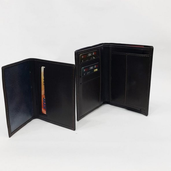 Siyah-Taba-Kahve Renkte Kartlık, Kimlik Ve Ayrılabilen İç Bölmeli Deri Cüzdan - 4