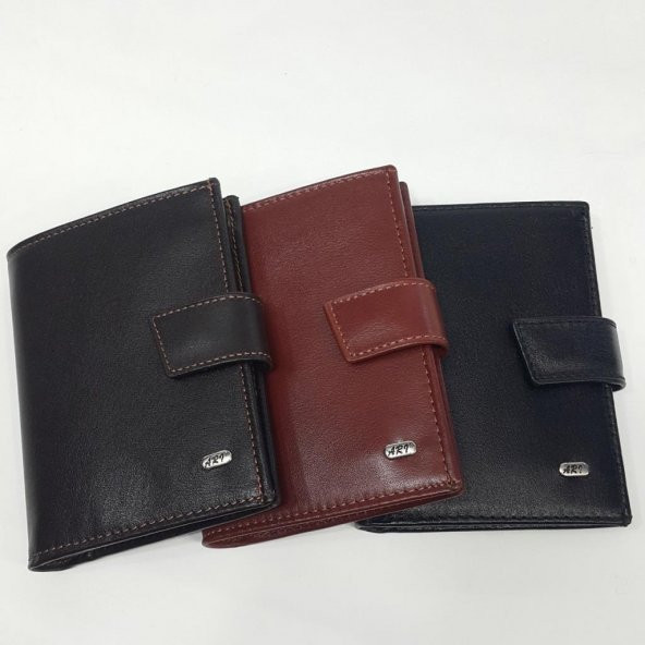 Siyah-Taba-Kahve Renkte Kartlık, Kimlik Ve Çıtçıtlı Bozuk Para Bölmeli Deri Cüzdan - 7