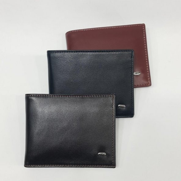 Siyah-Taba-Kahve Renkte Kartlık, Kimlik Ve Bozuk Para Bölmeli Yatay Bölmeli Deri Cüzdan - 3