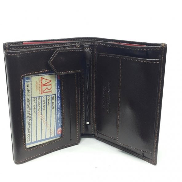 Siyah Renk Kartlık, Kimlik Bölmeli Kaliteli Deri Cüzdan - 6