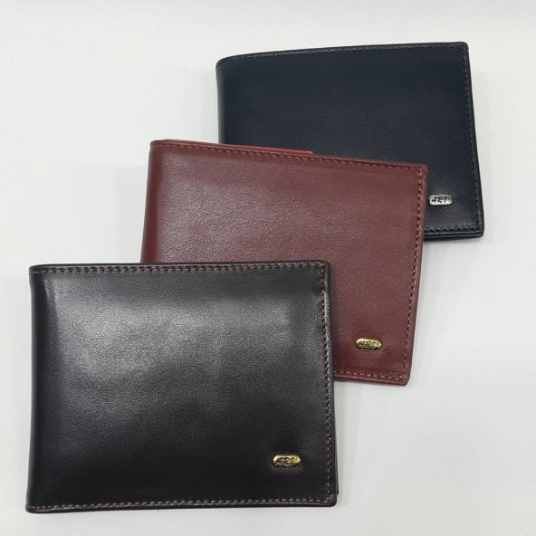 Siyah-Kahve-Taba Renk Kartlık, Kimlik, Ehliyet Ve Bozuk Para Bölmeli Yatay Deri Cüzdan - 2