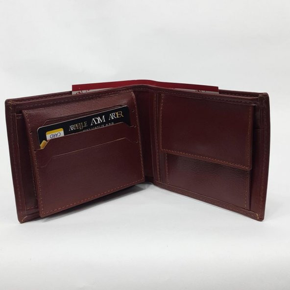 Siyah-Kahve-Taba Renk Kartlık, Kimlik, Ehliyet Ve Bozuk Para Bölmeli Yatay Deri Cüzdan - 4