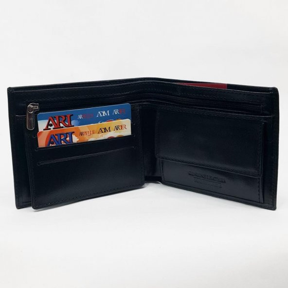 Kahve-Siyah-Taba Renkte Kartlık, Kimlik, Ehliyet, Bozuk Ve Fermuarlı Para Bölmeli Yatay Deri Cüzdan