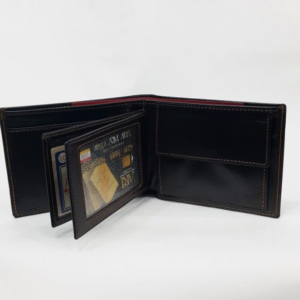 Kahve-Siyah-Taba Renkte Kartlık, Kimlik, Ehliyet Ve Çıtçıtlı Bozuk Para Bölmeli Yatay Deri Cüzdan