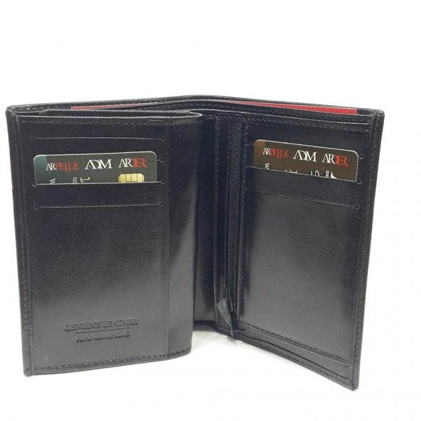 Siyah-Taba-Kahve Renkte Kartlık, Kimlik Ve Açılan İç Bölmeli Deri Cüzdan - 5