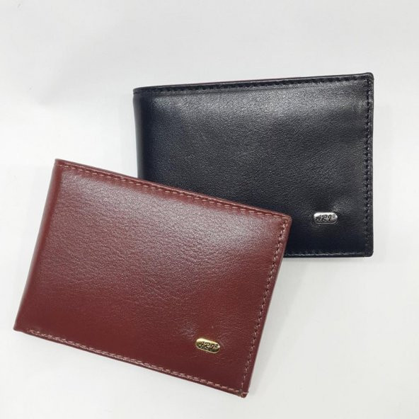 Siyah-Taba Renkte Kartlık, Kimlik Ve Ehliyet Bölmeli Yatay Model Deri Cüzdan - 5