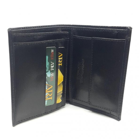 Siyah-Taba-Kahve Renklerde Kartlık, Kimlik Ve Bozuk Para Bölmeli Deri Cüzdan - 12