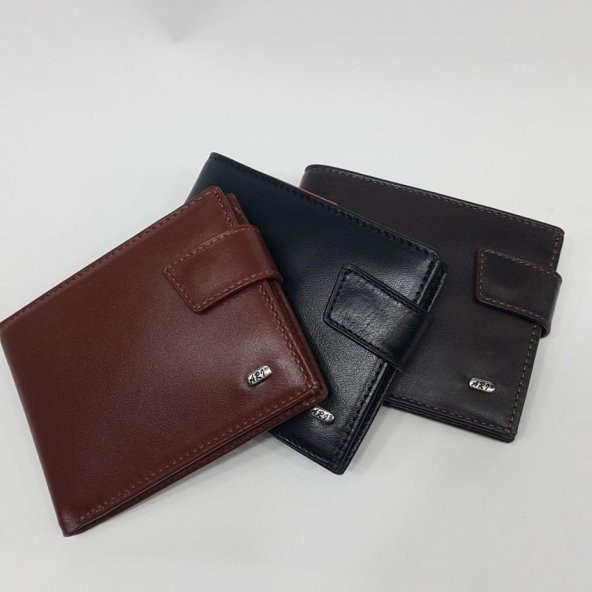 Siyah-Taba-Kahve Renkte Kartlık, Ehliyet Ve Kimlik Bölmeli Çıtçıtlı Model Deri Cüzdan - 11