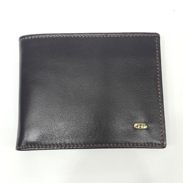 Taba-Siyah-Kahve Renkte Kartlık, Kimlik Ve Bozuk Para Bölmeli Yatay Deri Cüzdan - 12