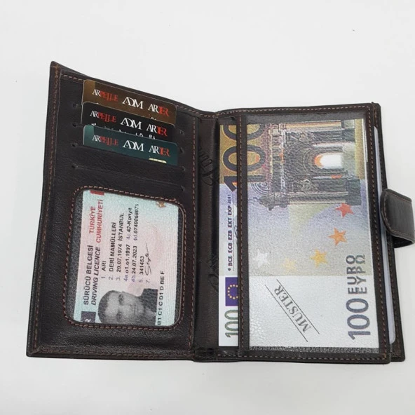 Pasaport ve Evrak Alabilen Bayan Deri Cüzdan - 6