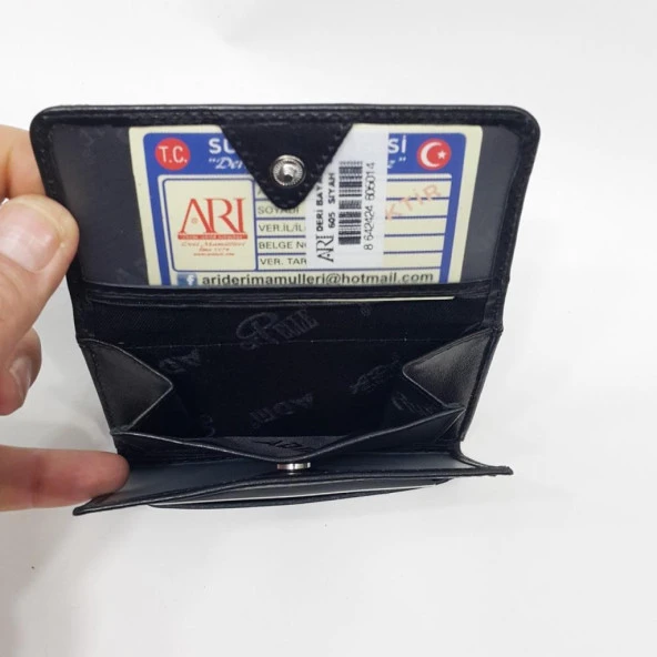 Siyah Renk Bayan Deri Cüzdan Çok Bölmeli - 3