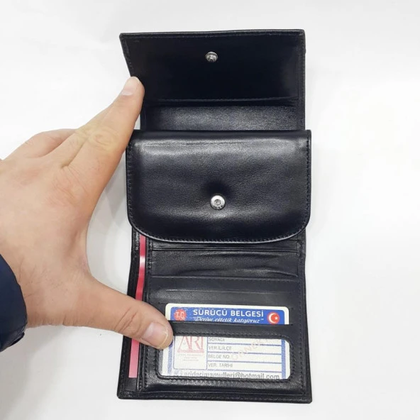 Siyah Renk Bayan Deri Cüzdan - 4