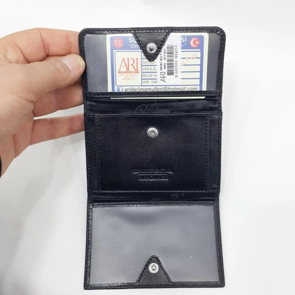 Siyah Renk Bayan Deri Cüzdan Çok Bölmeli