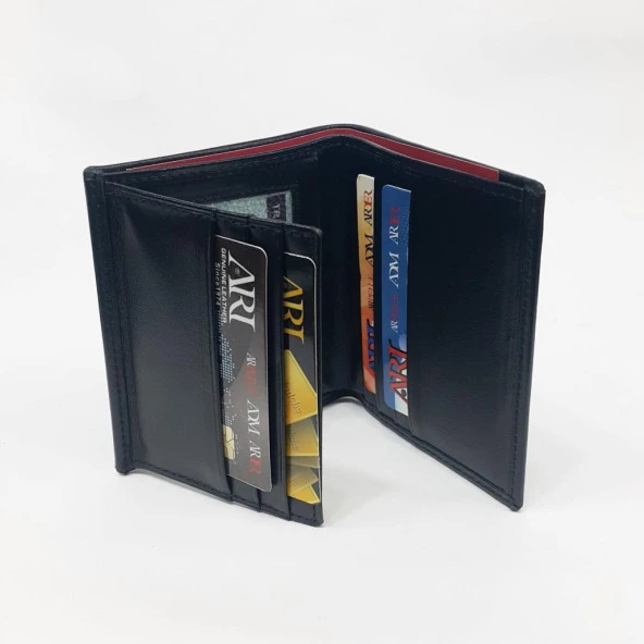 Siyah-Taba-Kahve Renkte Kartlık, Ehliyet Ve Kimlik Bölmeli Şeffaf Kimlik Bölmeli Deri Cüzdan - 12