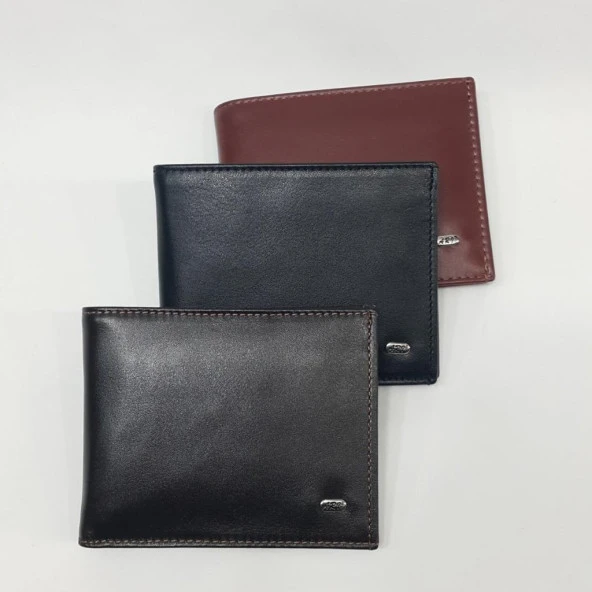 Siyah-Taba-Kahve Renkte Kartlık, Kimlik Ve Bozuk Para Bölmeli Yatay Bölmeli Deri Cüzdan - 9