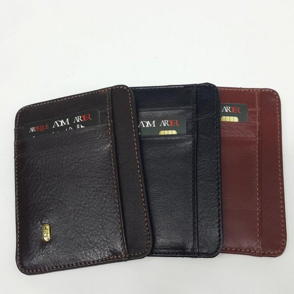 Siyah-Taba-Kahve Renkte Dikey Model Hakiki Deri Kartlık - 7