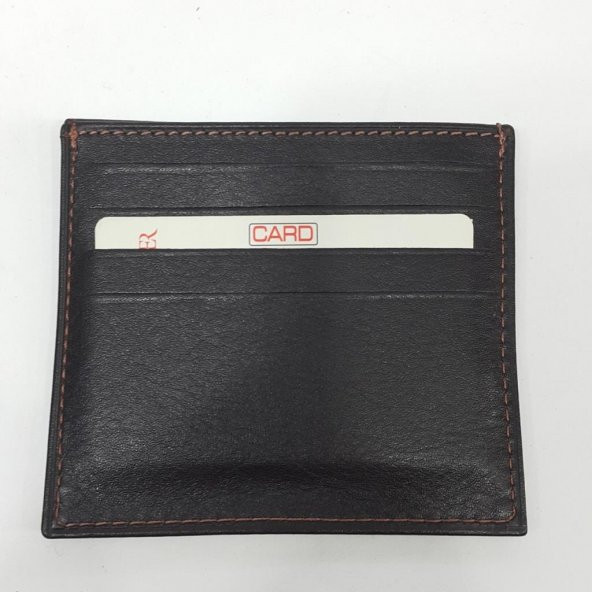 Siyah-Taba-Kahve Renkte Yatay Model Hakiki Deri Önde Arkada Bölmeli Kartlık - 5